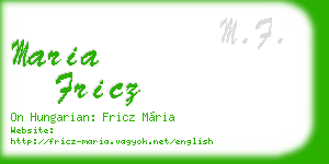 maria fricz business card